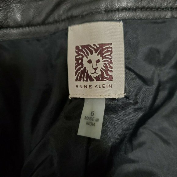 ANNE KLEIN Black Leather Skinny Pant - Picture 5 of 9